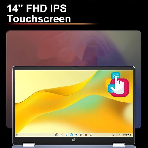 HP Chromebook x360 Home and Student 2 في 1 كمبيوتر محمول 14 بوصة FHD IPS Touch معالج Intel رباعي النواة N100 4 جيجابايت ذاكرة الوصول العشوائي 64 جيجابايت تخزين Type-C كاميرا FHD Wi-Fi6 عمر بطارية طويل ICP Hub in Kuwait