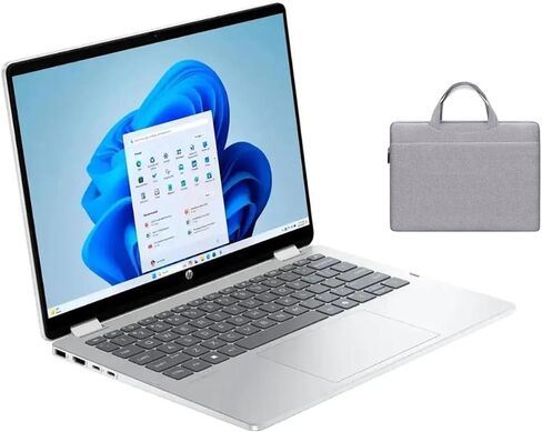 HP OmniBook 5 Flip 2-in-1 14" FHD+ Touch Screen Laptop |Intel Core 7 150U|Intel Graphics| Copilot |Backlit| Silver | 16GB RAM DDR5 | 512GB SSD |Windows 11 Home |Bundle with Grey Bag in Saudi Arabia