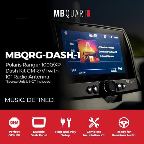 MB Quart Polaris Ranger 1000/XP Dash Kit GMR7V1 - سهلة التركيب، لوحة عالية التأثير، وحزام الأسلاك، وتتضمن هوائي راديو 10 بوصة in Saudi Arabia