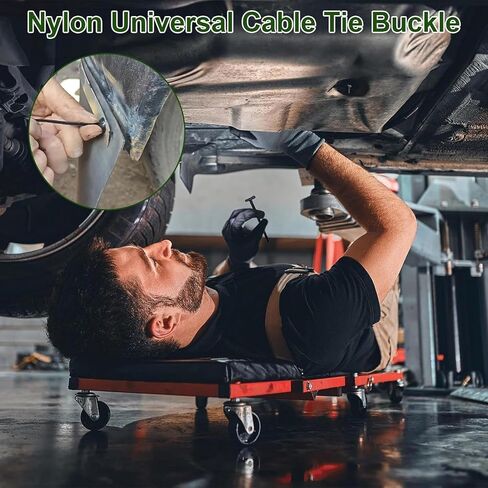 New 100PCS Nylon Universal Cable Tie Buckle, Zip Ties Heavy Duty with Pin & Button Design, Car Daily Repair, Applicable Toengine Lower Guard Plates, Fender Linings, Fenders, Trunkclips (100PCS) in Saudi Arabia