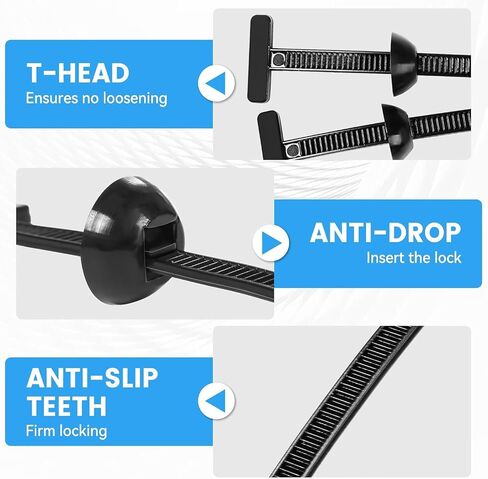 New 100PCS Nylon Universal Cable Tie Buckle, Zip Ties Heavy Duty with Pin & Button Design, Car Daily Repair, Applicable Toengine Lower Guard Plates, Fender Linings, Fenders, Trunkclips (100PCS) in Saudi Arabia