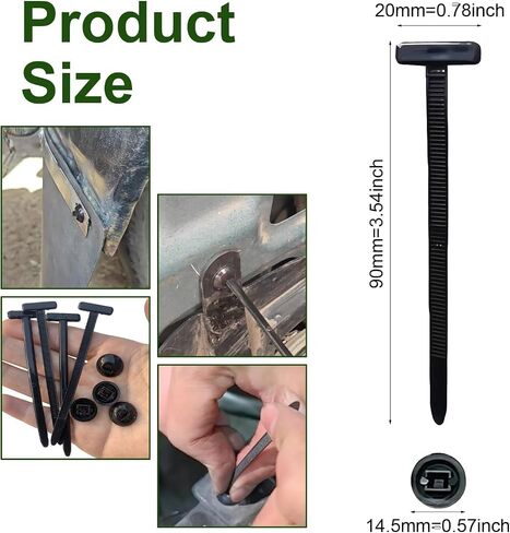 New 100PCS Nylon Universal Cable Tie Buckle, Zip Ties Heavy Duty with Pin & Button Design, Car Daily Repair, Applicable Toengine Lower Guard Plates, Fender Linings, Fenders, Trunkclips (100PCS) in Saudi Arabia