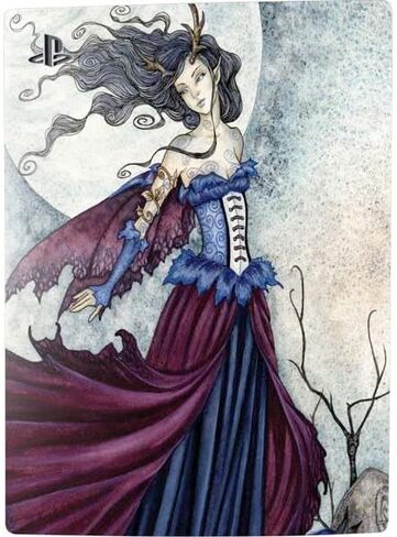 ملصق Skinit المخصص للألعاب متوافق مع حزمة PS5 - مرخص رسميًا The Moon is Calling Fairy and Dragon من تصميم Amy Brown in Saudi Arabia