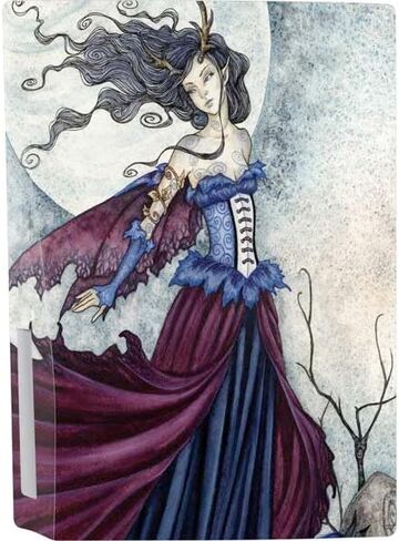 ملصق Skinit المخصص للألعاب متوافق مع حزمة PS5 - مرخص رسميًا The Moon is Calling Fairy and Dragon من تصميم Amy Brown in Saudi Arabia