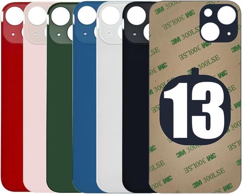 1PC 2IN1 Rear Back Cover Replacement Glass for iPhone 13 Battery Cover Glass Door Panel Housing Big Hole Replacement Part with Pre-Installed Adhesive (Blue) in Saudi Arabia