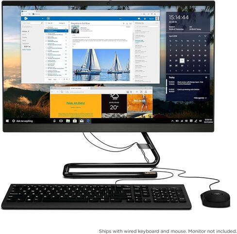 كمبيوتر مكتبي Lenovo IdeaCentre AIO 3 الكل في واحد، شاشة 23.8 بوصة FHD IPS مضادة للتوهج، معالج Intel رباعي النواة i3-10100T، ذاكرة وصول عشوائي 16 جيجابايت، 1 تيرابايت SSD Win10 مع ملحق ICP in Kuwait