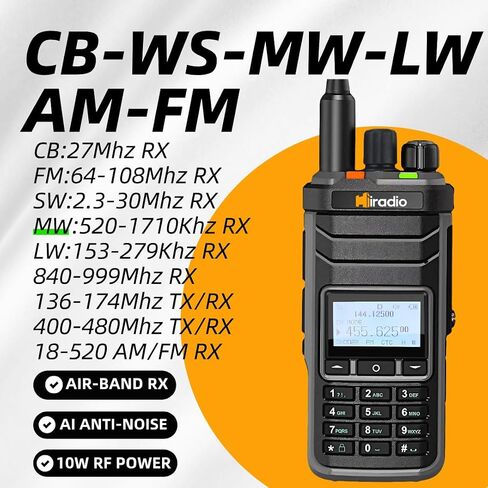 Y23UV-88 راديو هام متعدد الموجات 1024 قناة، بطارية 2000 مللي أمبير في الساعة، شحن من النوع C HF UHF VHF ثنائي النطاق مع استقبال AM USB LSB CW CB LW MW SW SSB (بدون هوائيات SW/MW) in Kuwait