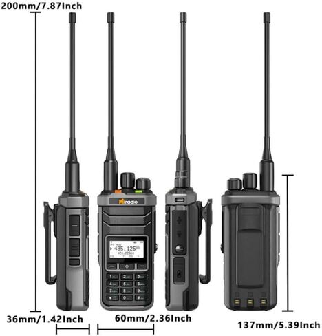 Y23UV-88 راديو هام متعدد الموجات 1024 قناة، بطارية 2000 مللي أمبير في الساعة، شحن من النوع C HF UHF VHF ثنائي النطاق مع استقبال AM USB LSB CW CB LW MW SW SSB (بدون هوائيات SW/MW) in Kuwait