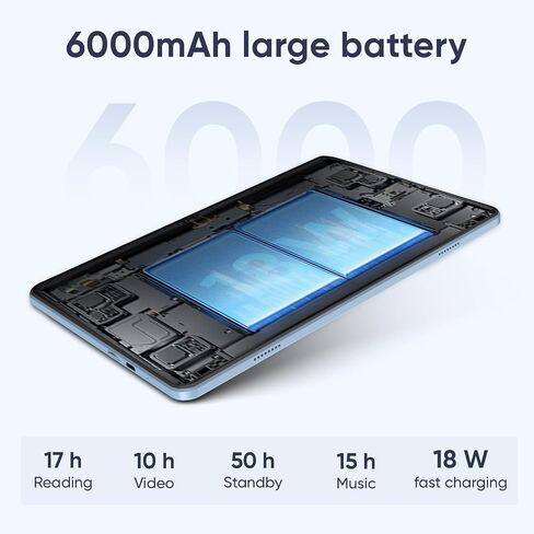 Android 15 Tablet 10.1 inch Tablet 2025 Latest Tablets with Keyboard Mouse 24GB+64GB 2TB Expand 6000mAh Octa-Core Processor Dual Camera WiFi 1280x800 IPS 18W Fast Charging in Saudi Arabia