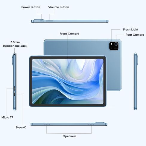 Android 15 Tablet 10.1 inch Tablet 2025 Latest Tablets with Keyboard Mouse 24GB+64GB 2TB Expand 6000mAh Octa-Core Processor Dual Camera WiFi 1280x800 IPS 18W Fast Charging in Saudi Arabia