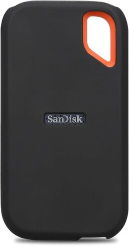 Lacdo Silicone Case Cover for SanDisk Extreme Portable SSD 500GB 1TB 2TB 4TB 8TB External Solid State Drive, Soft Silicon Protective Sleeve Skin for SanDisk Extreme SSD, Travel Pouch Storage Bag,Black in Saudi Arabia