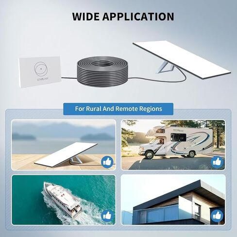 Elfcam® - كابل تمديد إيثرنت Starlink Gen 3 بطول 70 مترًا/229.6 قدمًا - 24AWG Cat6، حتى 10 جيجابت في الثانية، IP68 مقاوم للماء خارجي/داخلي RJ45 التوصيل والتشغيل in Kuwait