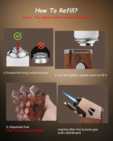 5-in-1 Torch Lighter with Straight Cutter, Punch, Holder, Draw Enhancer Tool, Windproof Jet Flame Lighter, Butane Refillable Torch Lighters, Butane Lighter Gifts for Men, Multifunctional Accessories in Saudi Arabia