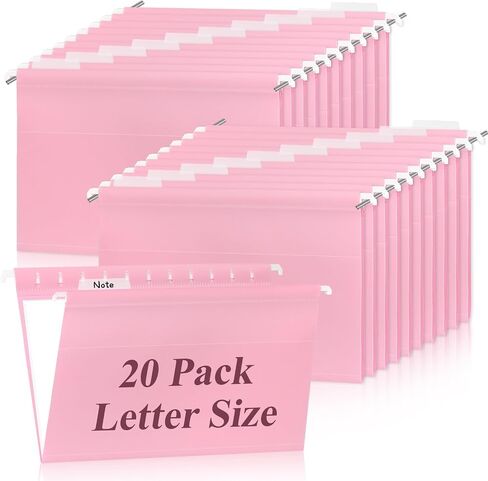 20 Pack Letter Size Clear Hanging File Folders Hanging Document Folder Plastic Transparent Hanging File Folder for File Cabinets Document Filing in Kuwait