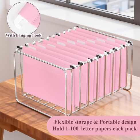 20 Pack Letter Size Clear Hanging File Folders Hanging Document Folder Plastic Transparent Hanging File Folder for File Cabinets Document Filing in Kuwait