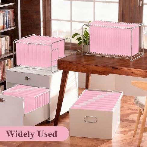 20 Pack Letter Size Clear Hanging File Folders Hanging Document Folder Plastic Transparent Hanging File Folder for File Cabinets Document Filing in Kuwait