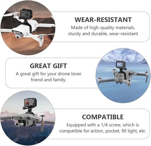 Drone Camera Extension Bracket with Anti-Skid Rubber Pad and Double-Sided Tape Compatible with Mini Pro Quick Installation Screw Mount Adapter in Saudi Arabia