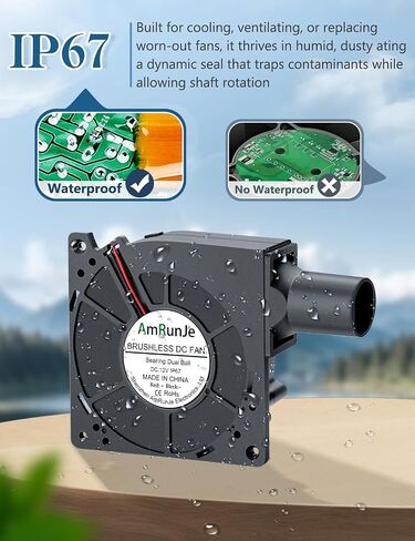 IP67 120mm x 32mm 12v DC Cooling Blower Fan Dual Ball Bearing 2pin Brushless Motor High Airflow for Ventilation Inflatable Replacement, Amp, BBQ in Saudi Arabia