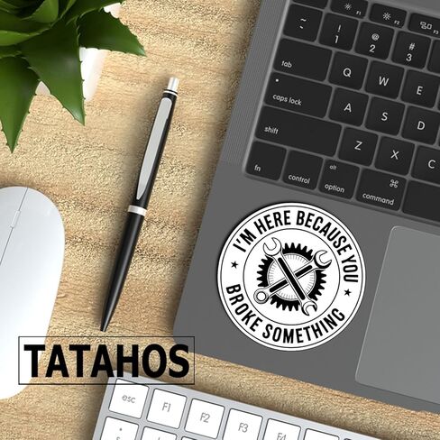 (3 قطع) ملصقات أنا هنا لأنك كسرت شيئًا مضحكًا، اقتباس ساخر مضحك، هدايا ملهمة تحفيزية، شارات فينيل مقاومة للماء لزجاجة مياه كيندل، ممتص الصدمات، قبعة صلبة للهاتف المحمول، 3 بوصات in Kuwait