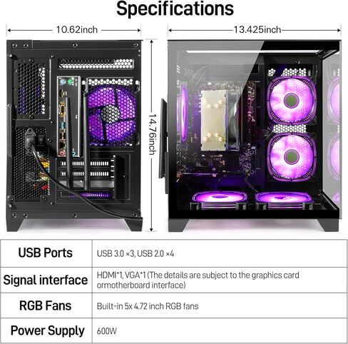 LXZ Desktop PC Computer Ryzen 5-5600GT 8 core 3.6GHz, 16G DDR4 RAM, 1TB NVME SSD, Tower Computer with Wi-Fi & 400W Power Supply for Working, Home and Office in Saudi Arabia