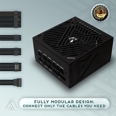 Apevia ATX-SL650W Soul 650W Fully Modular, ATX Active PFC, DC to DC Converter Design, 140mm Silent Fan, RoHS Compliance, Gaming Power Supply in Saudi Arabia