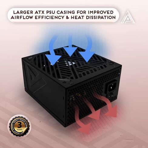 Apevia ATX-SL750W Soul 750W وحدات كاملة، ATX Active PFC، تصميم محول DC إلى DC، مروحة صامتة 140 مم، توافق RoHS، مزود طاقة للألعاب in Saudi Arabia