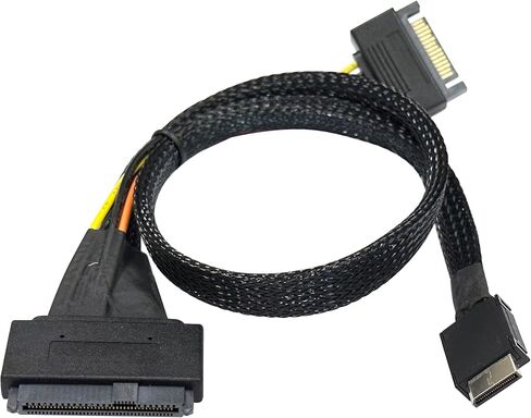 Oculink to U.2 Adapter Cable, SFF-8611 (4i) to SFF-8639 (U.2) PCIe 4.0 x4 NVMe SSD Cable, for PCIe 4.0/3.0 SSD Hard Drive Enclosure, Server, Workstation (80cm) in Kuwait
