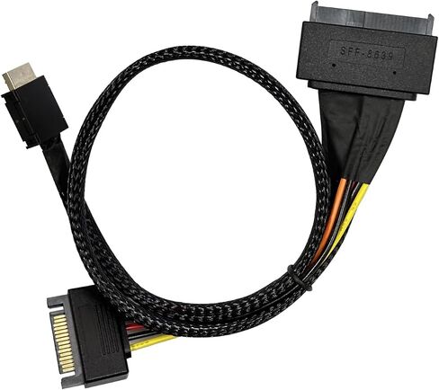 Oculink to U.2 Adapter Cable, SFF-8611 (4i) to SFF-8639 (U.2) PCIe 4.0 x4 NVMe SSD Cable, for PCIe 4.0/3.0 SSD Hard Drive Enclosure, Server, Workstation (80cm) in Kuwait