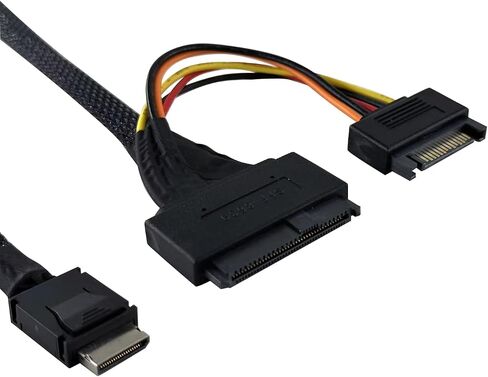 Oculink to U.2 Adapter Cable, SFF-8611 (4i) to SFF-8639 (U.2) PCIe 4.0 x4 NVMe SSD Cable, for PCIe 4.0/3.0 SSD Hard Drive Enclosure, Server, Workstation (80cm) in Kuwait