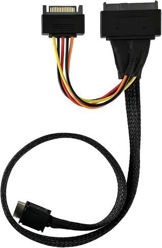 Oculink to U.2 Adapter Cable, SFF-8611 (4i) to SFF-8639 (U.2) PCIe 4.0 x4 NVMe SSD Cable, for PCIe 4.0/3.0 SSD Hard Drive Enclosure, Server, Workstation (80cm) in Kuwait