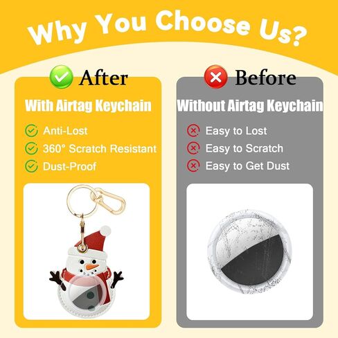 حافظة جلدية لحامل سلسلة المفاتيح لـ AirTag، غطاء واقٍ لطيف لملحقات Apple Airtag Keychain Ring Fob، حافظة جهاز تعقب GPS للمفاتيح والمحفظة والحيوانات الأليفة (رجل الثلج) in Kuwait