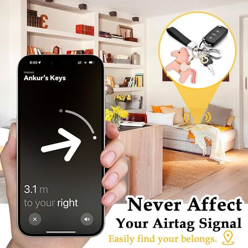 سلسلة مفاتيح جلدية لعلامة Airtag، حامل سلسلة مفاتيح واقٍ لطيف متوافق مع علامة Apple Air Tag، غطاء حافظة لتعقب عناصر GPS للمفاتيح والحقائب والحيوانات الأليفة والأمتعة (ورقة) in Kuwait