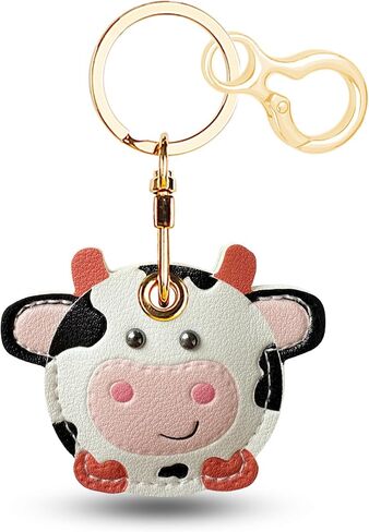 Leather Keychain for Airtag, Cute Protective Keychain Holder Compatible with Apple Air Tag,GPS Item Tracker Case Cover for Keys,Bags,Pets,Luggage(Leaf) in Saudi Arabia
