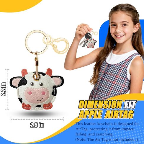 Leather Keychain for Airtag, Cute Protective Keychain Holder Compatible with Apple Air Tag,GPS Item Tracker Case Cover for Keys,Bags,Pets,Luggage(Leaf) in Saudi Arabia