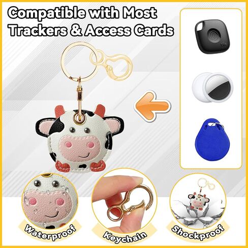 Leather Keychain for Airtag, Cute Protective Keychain Holder Compatible with Apple Air Tag,GPS Item Tracker Case Cover for Keys,Bags,Pets,Luggage(Leaf) in Saudi Arabia