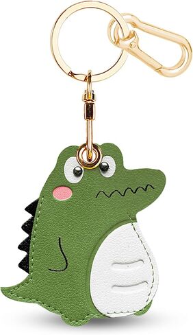 Leather Keychain Holder Case for AirTag, Cute Protective Cover for Apple Airtag Keychain Ring Fob Accessories, GPS Tracker Item Finder Case for Keys,Walllet,Pets(Snowman) in Saudi Arabia