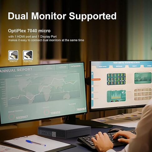 Dell Mini PC OptiPlex 7040 Micro Desktop,i7 6700T Quad Core Up to 3.60GHz,16GB DDR4 256GB M.2 NVMe SSD,AX210 Built-in WiFi 6E + Bluetooth 5.2,HDMI Windows 11 Pro,Wireless Keyboard & Mouse (Renewed) in Saudi Arabia