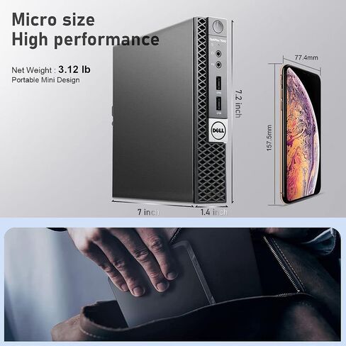 Dell Mini PC OptiPlex 7040 Micro Desktop,i7 6700T Quad Core Up to 3.60GHz,16GB DDR4 256GB M.2 NVMe SSD,AX210 Built-in WiFi 6E + Bluetooth 5.2,HDMI Windows 11 Pro,Wireless Keyboard & Mouse (Renewed) in Saudi Arabia