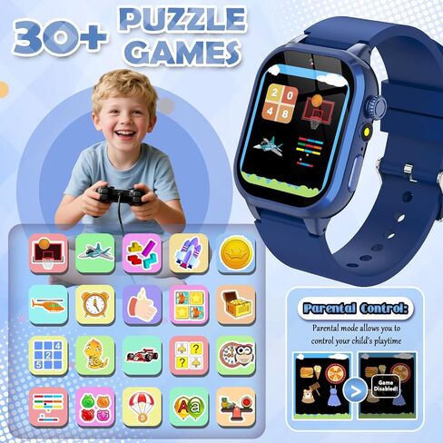 Kids Smart Watches for Girls Boys Toys Ages 4-12 with 30+ Games Video Recorder Music Alarm Clock Learning Card HD Touchscreen 4 5 6 7 8 Year Olds Birthday Gift in Saudi Arabia