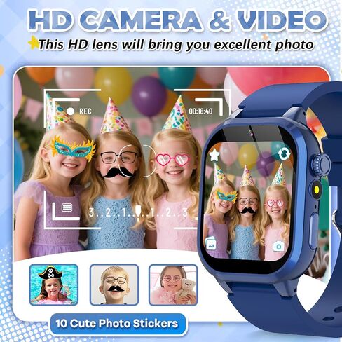 Kids Smart Watches for Girls Boys Toys Ages 4-12 with 30+ Games Video Recorder Music Alarm Clock Learning Card HD Touchscreen 4 5 6 7 8 Year Olds Birthday Gift in Saudi Arabia