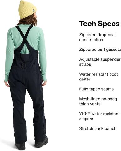 Burton Women's Reserve 2L Stretch Bib Pants, Soft Sage, Medium in Kuwait