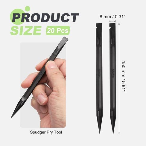 أداة Spudger Pry مقاس 18 × 150 مم من PATIKIL، 20 قطعة من ألياف الكربون المقاومة للكهرباء الساكنة، مجموعة أدوات إصلاح الأطراف المزدوجة الآمنة للهواتف المحمولة الذكية والكمبيوتر اللوحي والكمبيوتر المحمول، أسود in Saudi Arabia