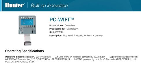 وحدة WiFi PC-WiFi PRO-C من Hunter Industries لوحدات التحكم P2C-400 فقط in Kuwait