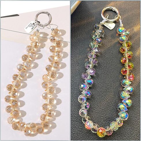 Beaded Phone Wrist Strap, Sparkling Phone Charms Strap, Cute Cellphone Lanyard, Anti Theft iPhone Chain Lanyard in Kuwait