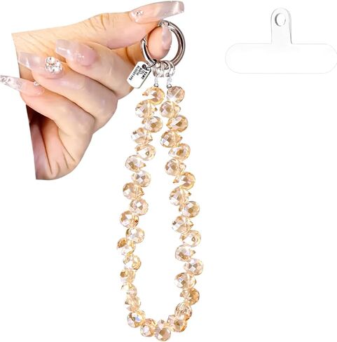 Beaded Phone Wrist Strap, Sparkling Phone Charms Strap, Cute Cellphone Lanyard, Anti Theft iPhone Chain Lanyard in Kuwait