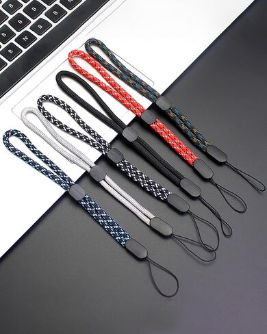 6PCS Braided Phone Wrist Strap with Tether Tab, Durable Adjustable Phone Lanyard for Cell Phones, AirPods, Keys, Cameras, Hands-Free Phone Charm Cellphone Lanyard for Women and Men in Saudi Arabia