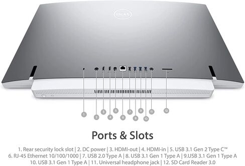 DELL Inspiron 27" 7700 All-in-One Desktop, FHD Touch Display, 11th Gen Intel i7-1165G7, Intel Iris Xe Graphics, IR Camera, WiFi 6, Wireless KB&Mouse, Win 11 Home (64GB RAM | 2TB SSD) in Saudi Arabia