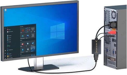 Portable pl-UG and Play V/GA to HDM-Compatible Output 1080P HD TV AV HDTV PC Video Cord VGA2HDMI Converter in Saudi Arabia