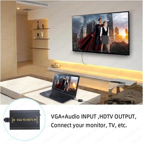 Portable pl-UG and Play V/GA to HDM-Compatible Output 1080P HD TV AV HDTV PC Video Cord VGA2HDMI Converter in Saudi Arabia