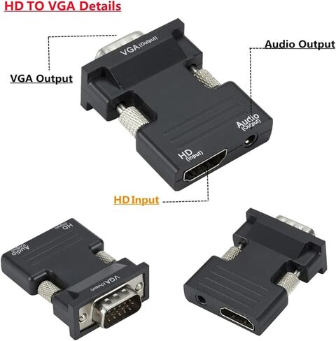 HDMI-Compatible to V/GA Adapter Converter Full HD 1080P HDMI to for PC to HDTV Projector Video in Saudi Arabia